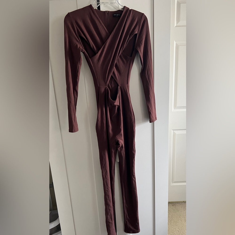 NWT Chocolate brown cutout jumpsuit